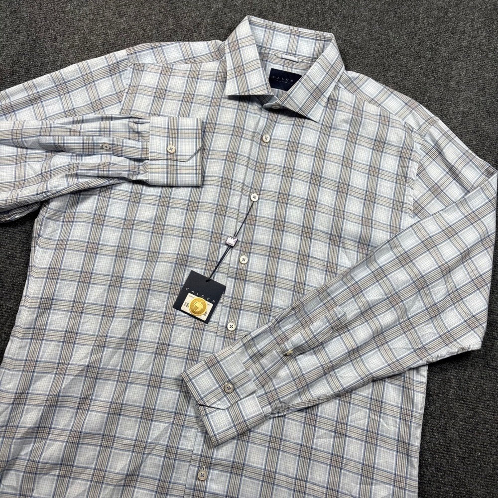 Calder Carmel Button Down Shirt Mens Large Blue Plaid Limited Edition 1/100